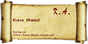 Kuna Ahmed névjegykártya